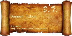 Demmer Tibor névjegykártya